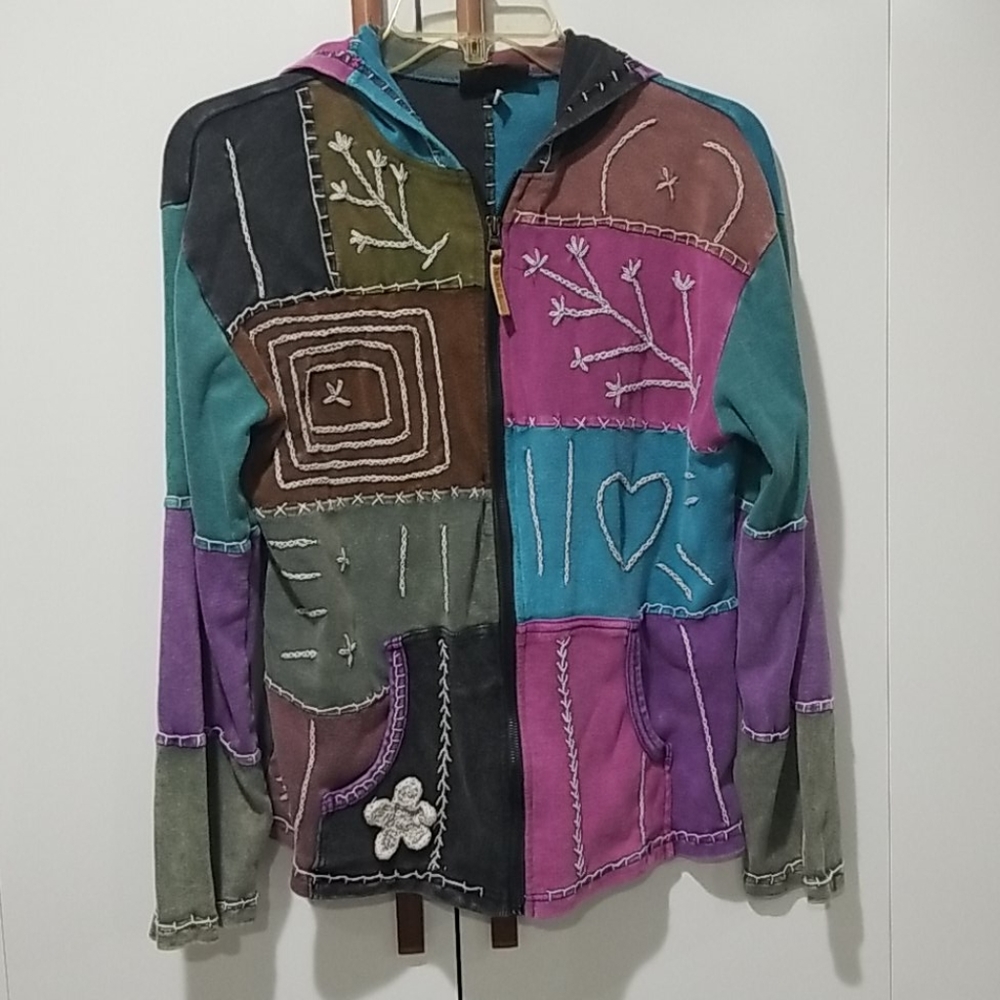 KYBER boho patchwork hoodie Size M